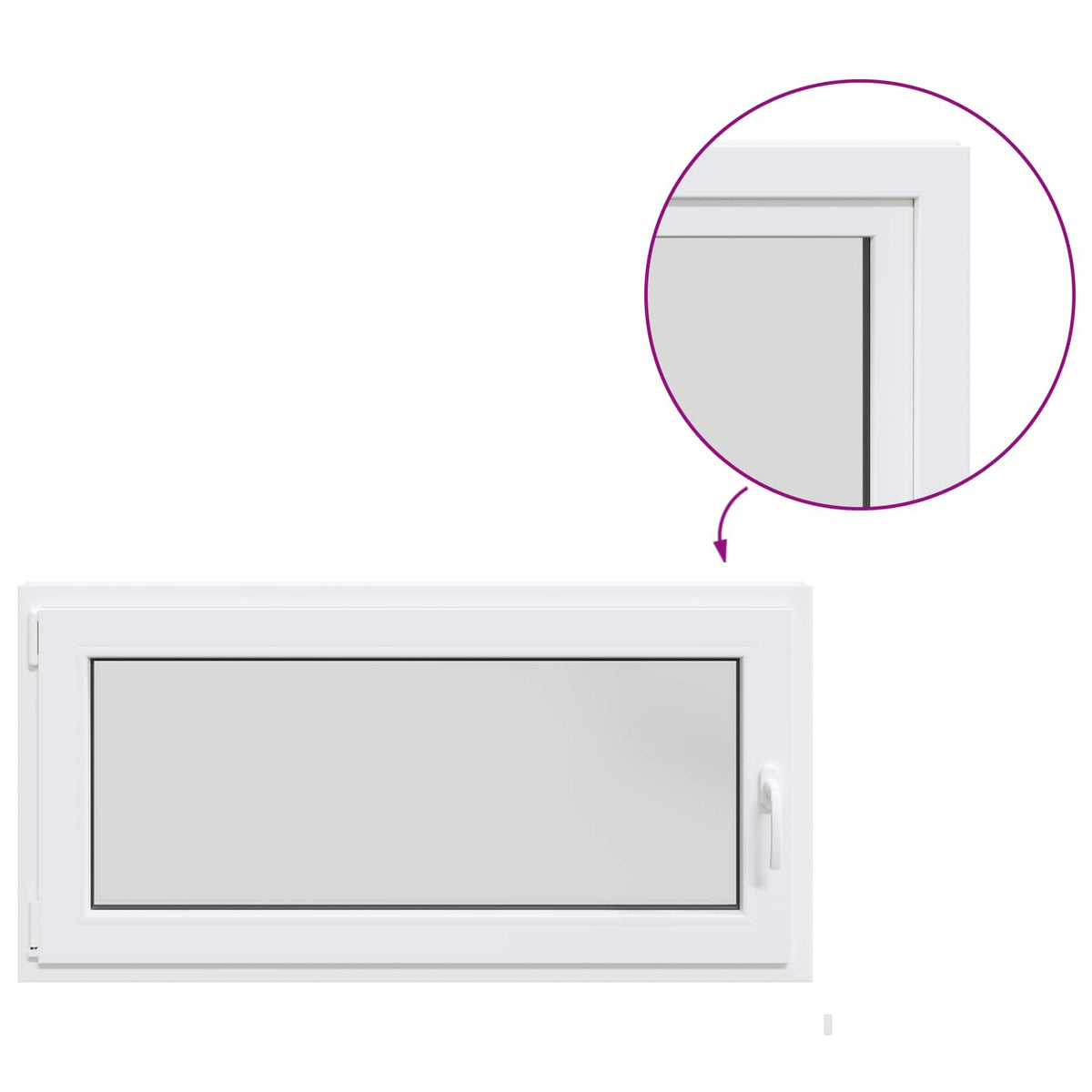 Basement Window Internal Colour White RISOR 120 x 50 cm