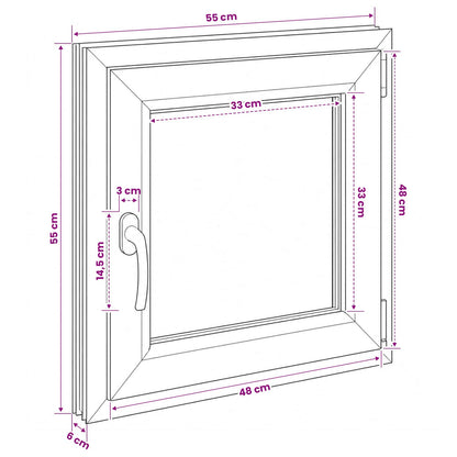 Basement Window RISOR 55 x 55 cm PVC and Glass