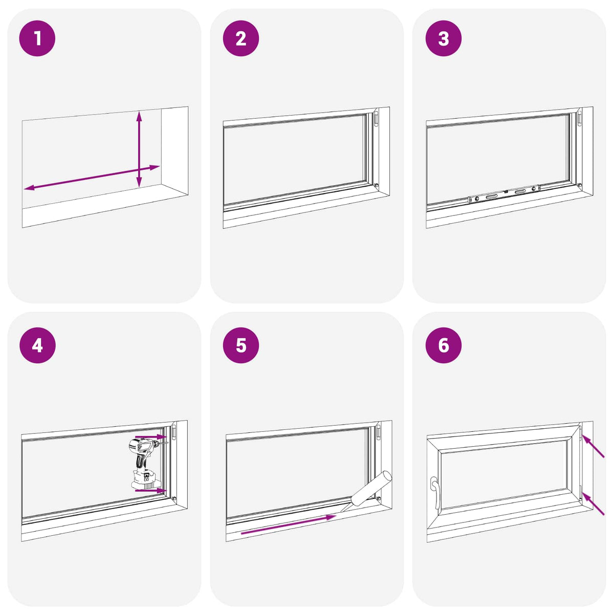 Basement Window Internal Colour White RISOR 85 x 55 cm