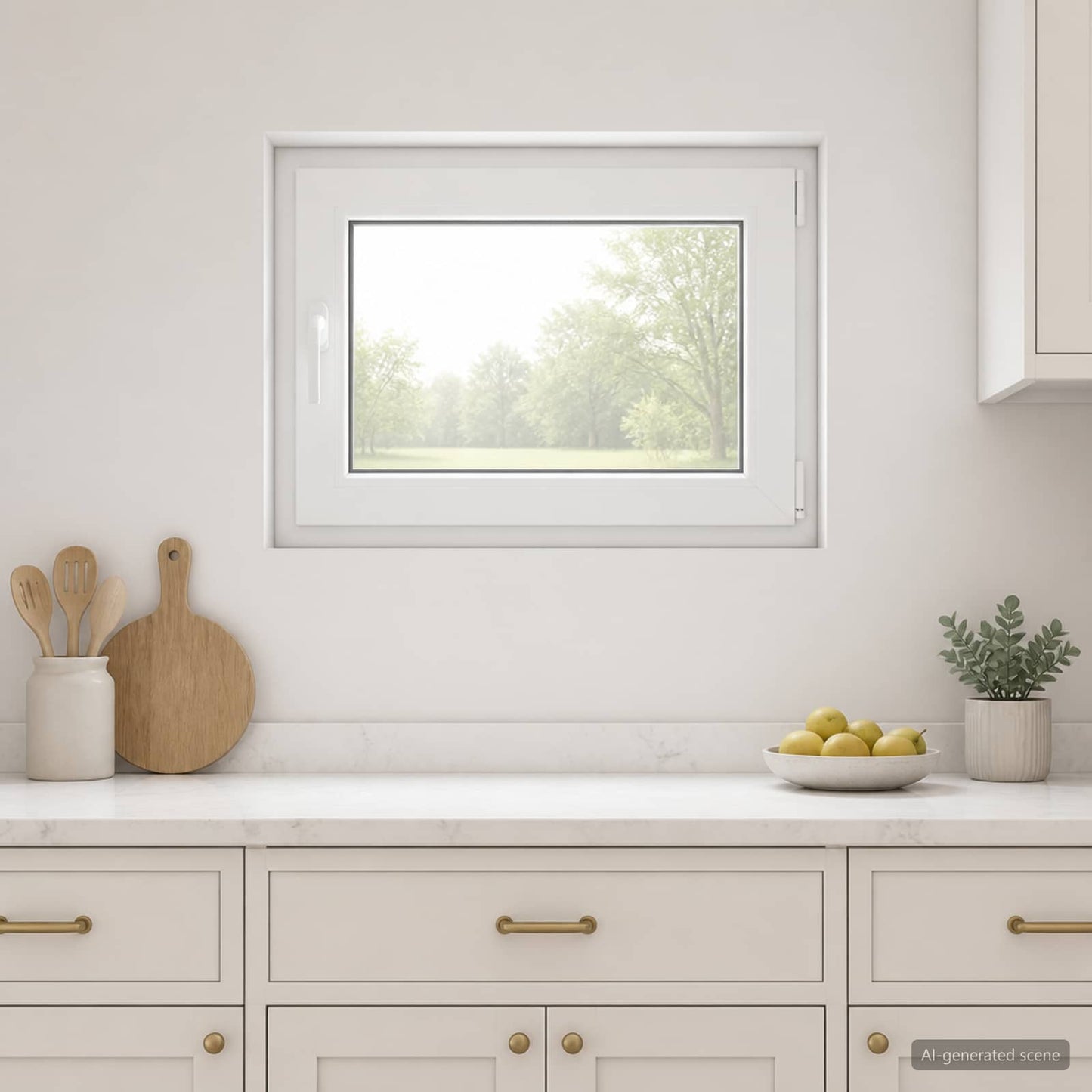 Basement Window Internal Colour White RISOR 85 x 55 cm