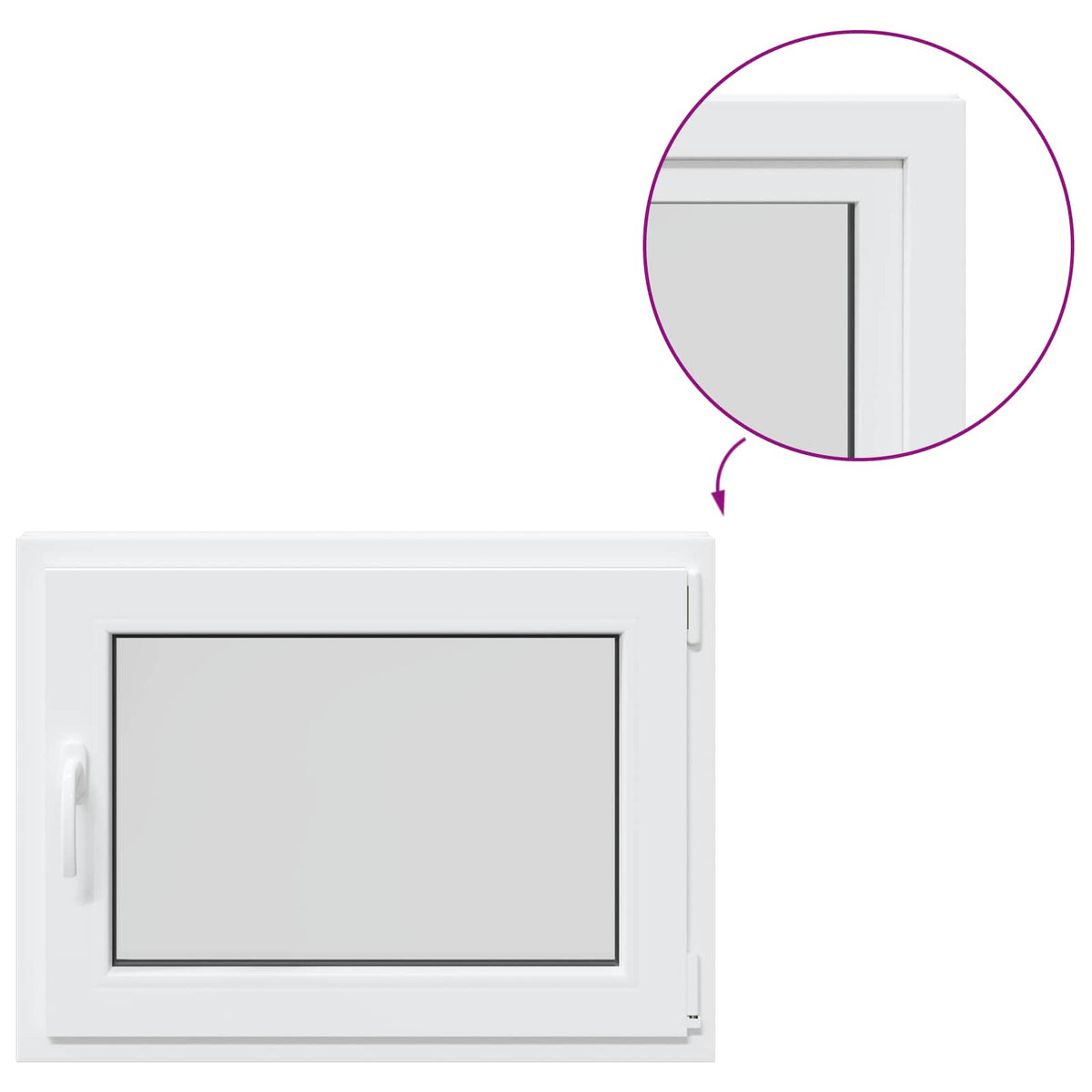 Basement Window Internal Colour White RISOR 85 x 55 cm
