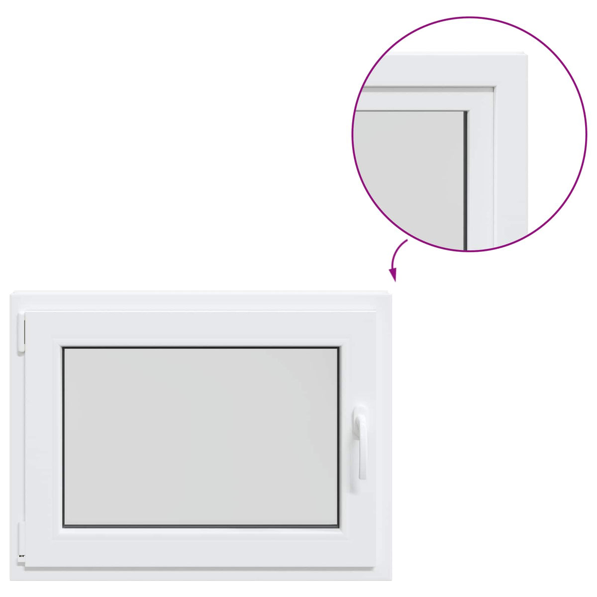 Basement Window Internal Colour White RISOR 85 x 55 cm