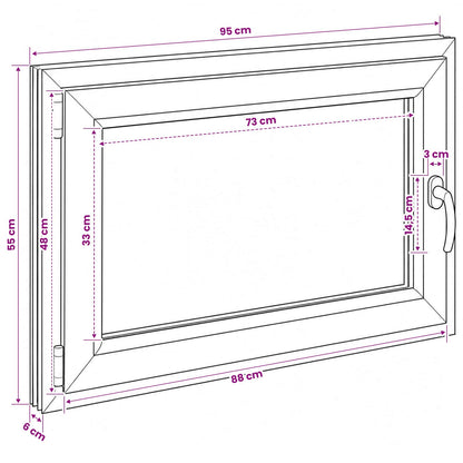 Basement Window RISOR 95 x 55 cm PVC and Glass