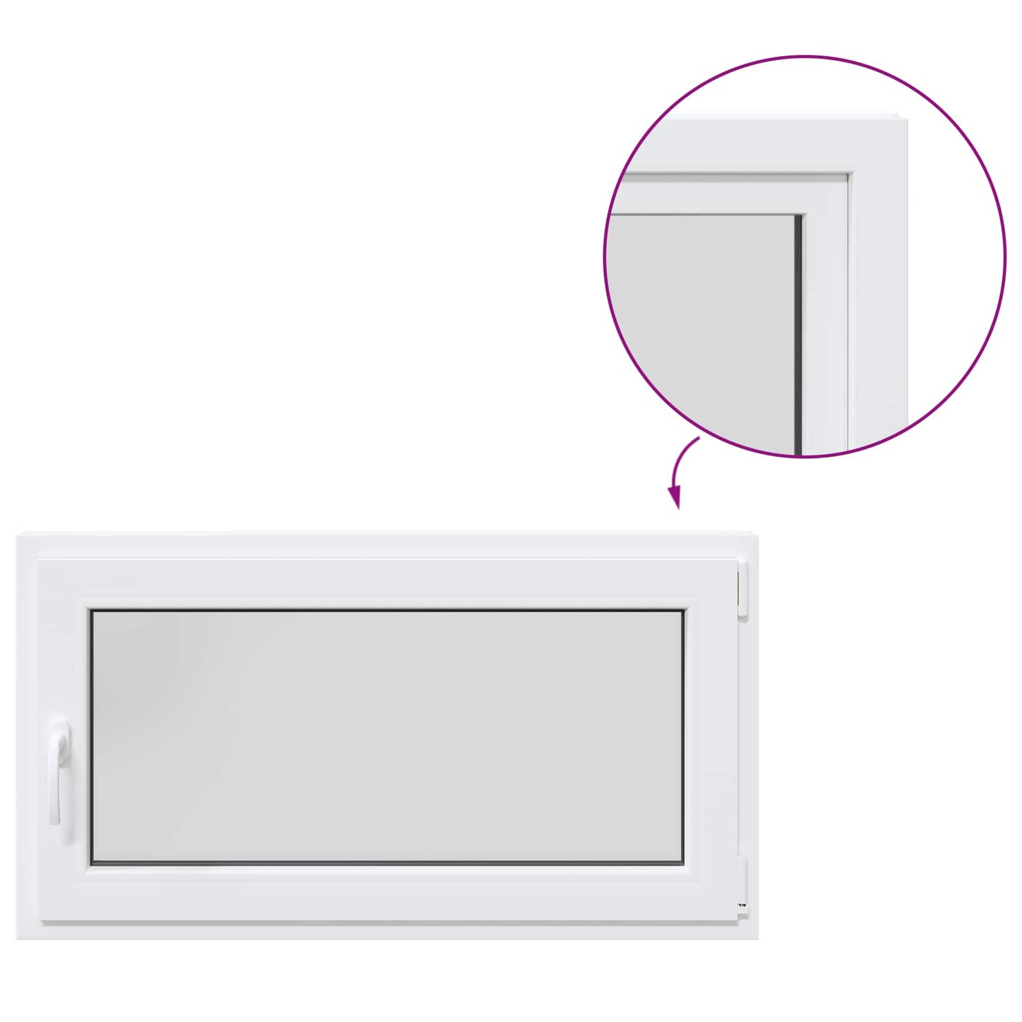 Basement Window RISOR 110 x 55 cm PVC and Glass
