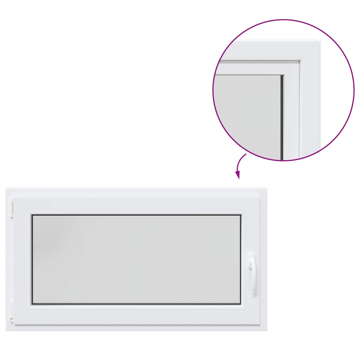 Basement Window RISOR 110 x 55 cm PVC and Glass
