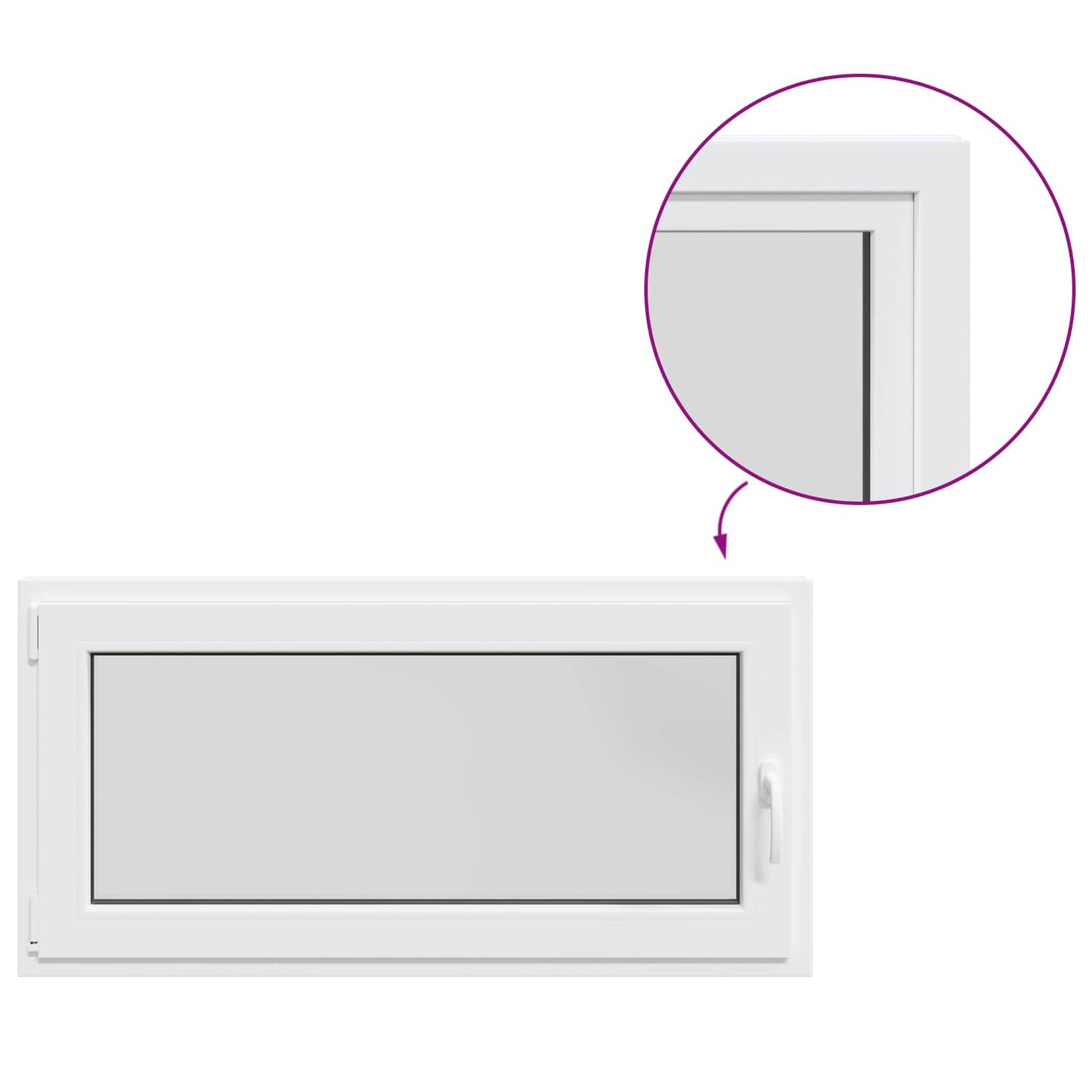 Basement Window RISOR 120 x 55 cm PVC and Glass