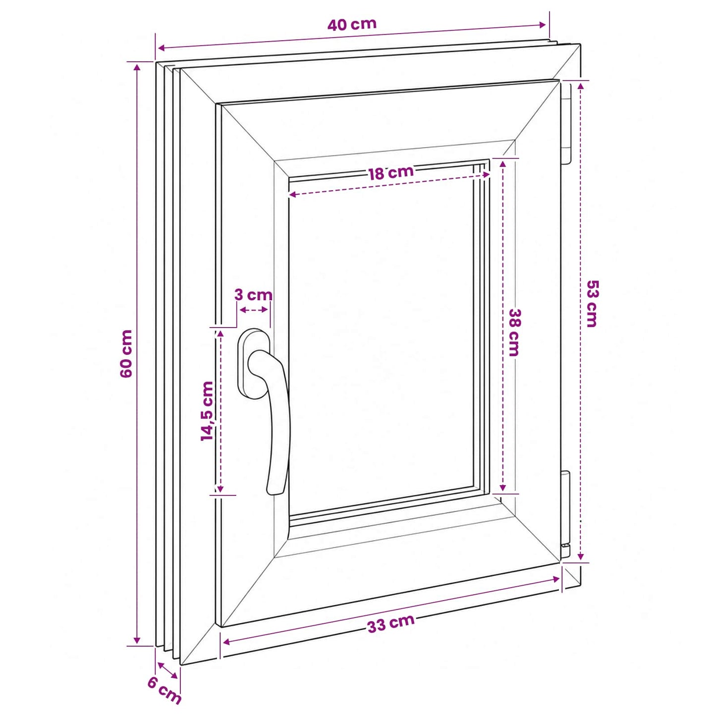 Basement Window RISOR 40 x 60 cm PVC and Glass