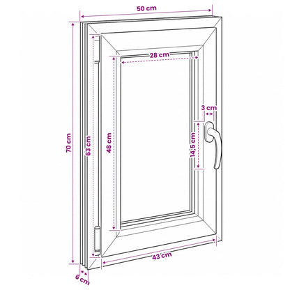 Basement Window RISOR 50 x 70 cm PVC and Glass