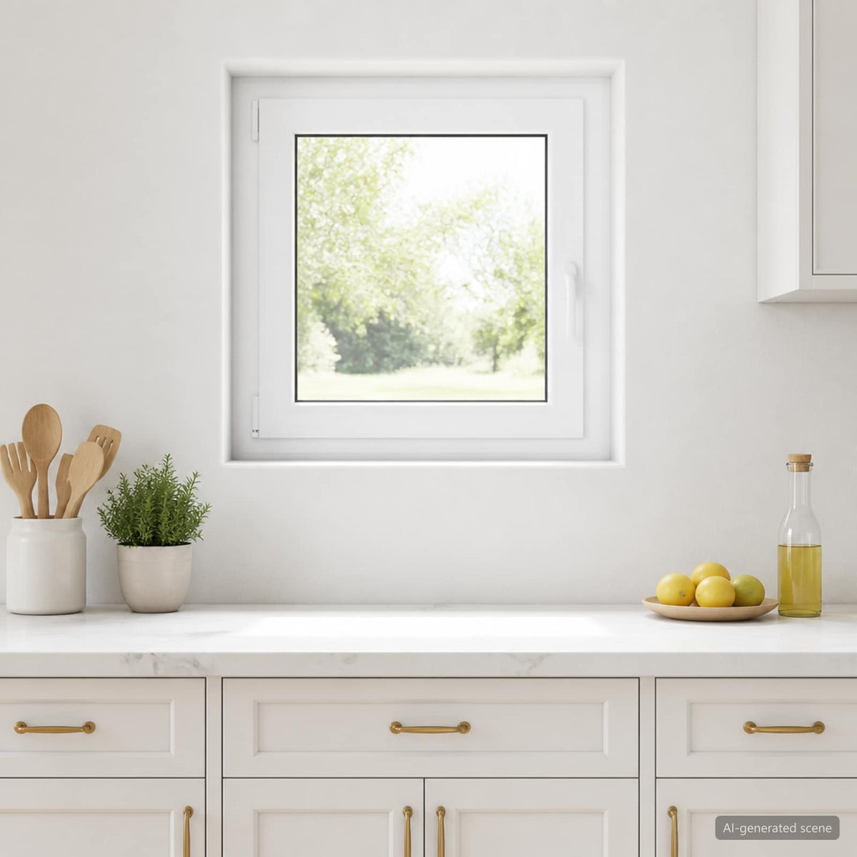 Basement Window Internal Colour White RISOR 70 x 70 cm