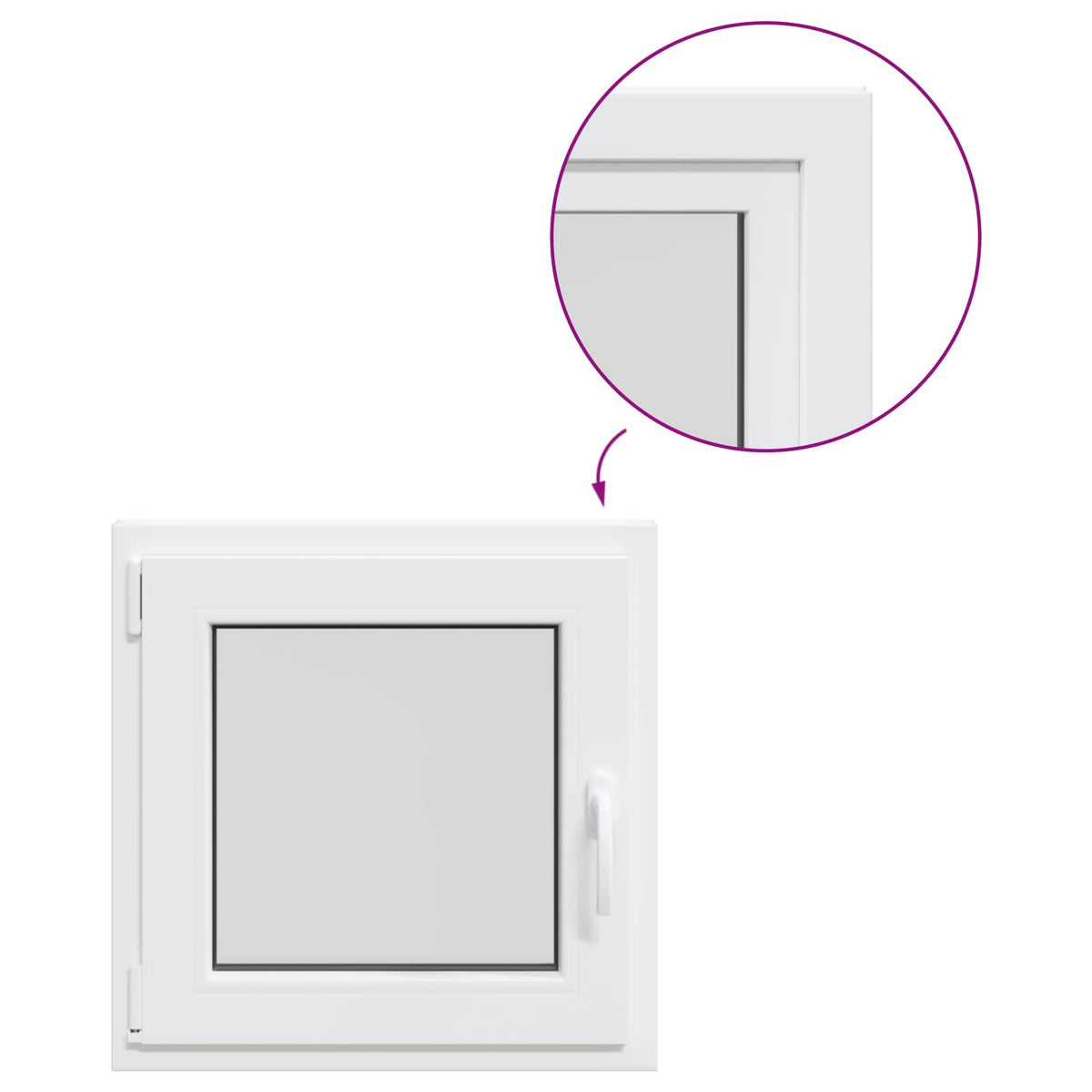 Basement Window Internal Colour White RISOR 70 x 70 cm