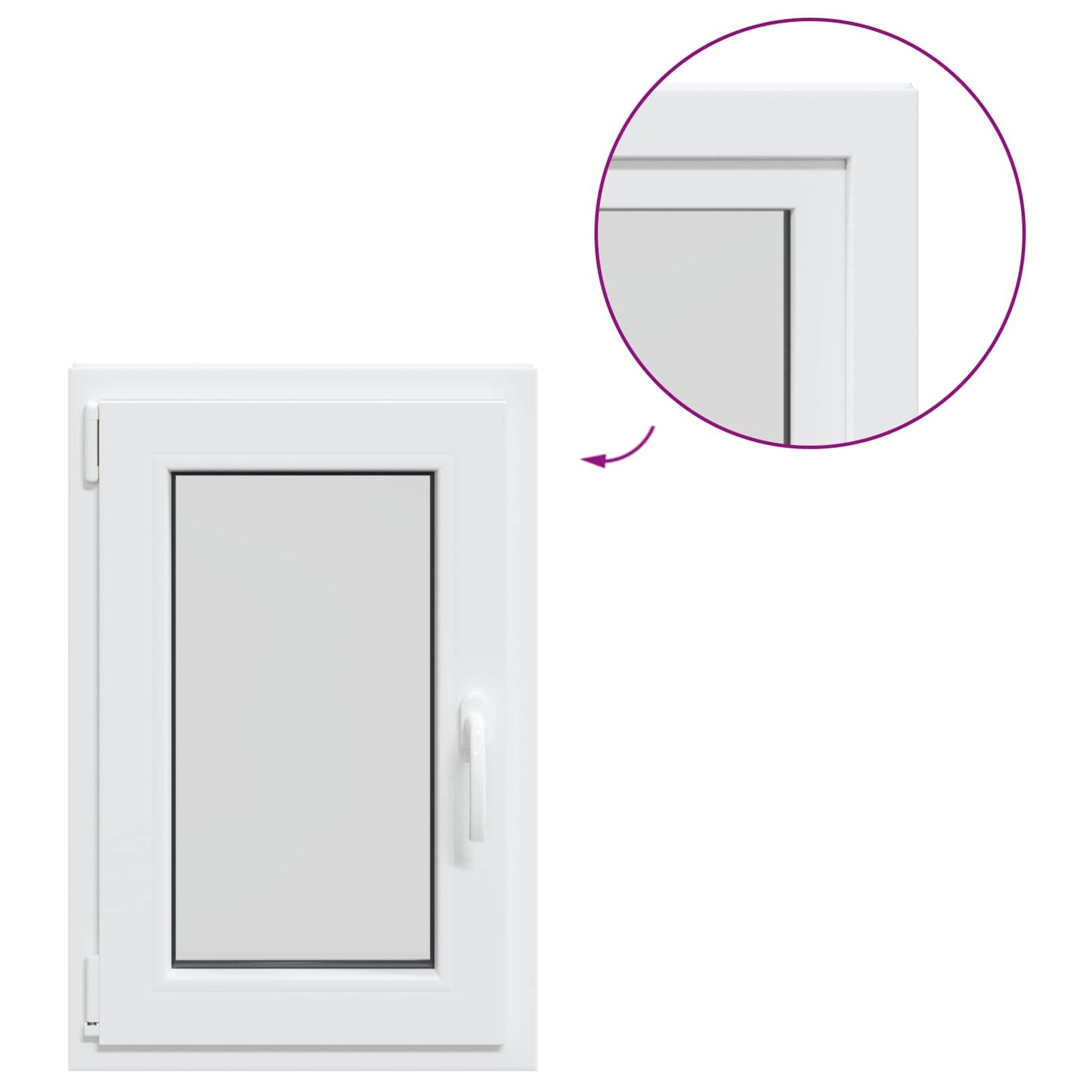 Basement Window Internal Colour White RISOR 40 x 80 cm