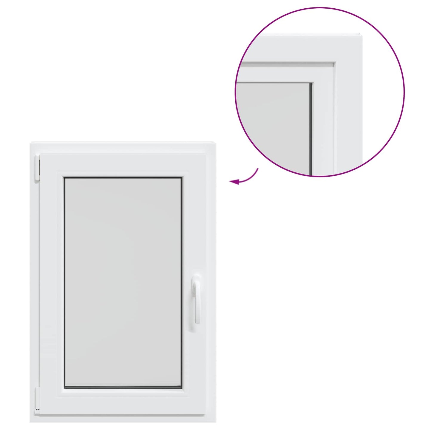 Basement Window Internal Colour White RISOR 50 x 90 cm