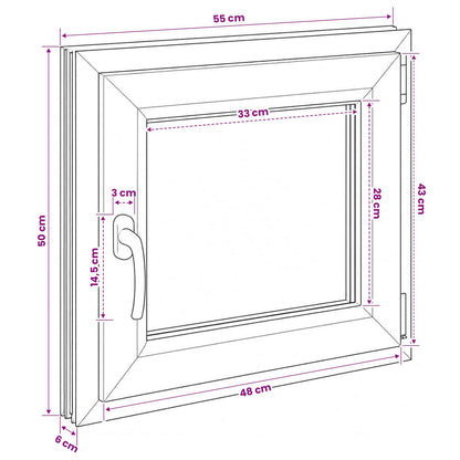 Basement Window RISOR 55 x 50 cm PVC and Glass