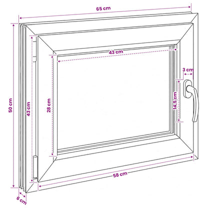 Basement Window RISOR 65 x 50 cm PVC and Glass