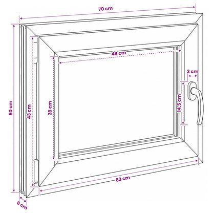 Basement Window RISOR 70 x 50 cm PVC and Glass