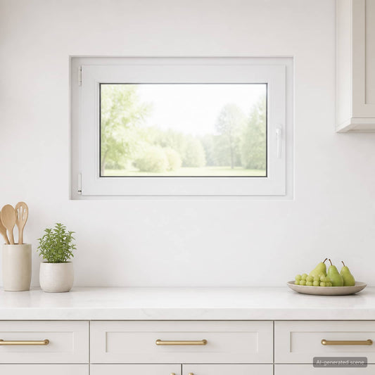 Basement Window RISOR 95 x 50 cm PVC and Clear Plain Glass