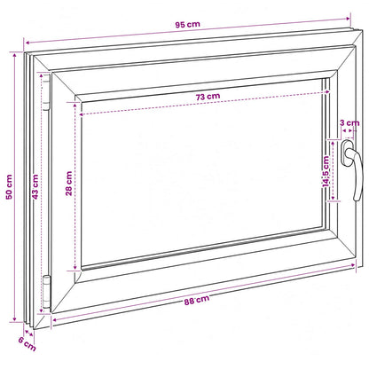 Basement Window RISOR 95 x 50 cm PVC and Glass