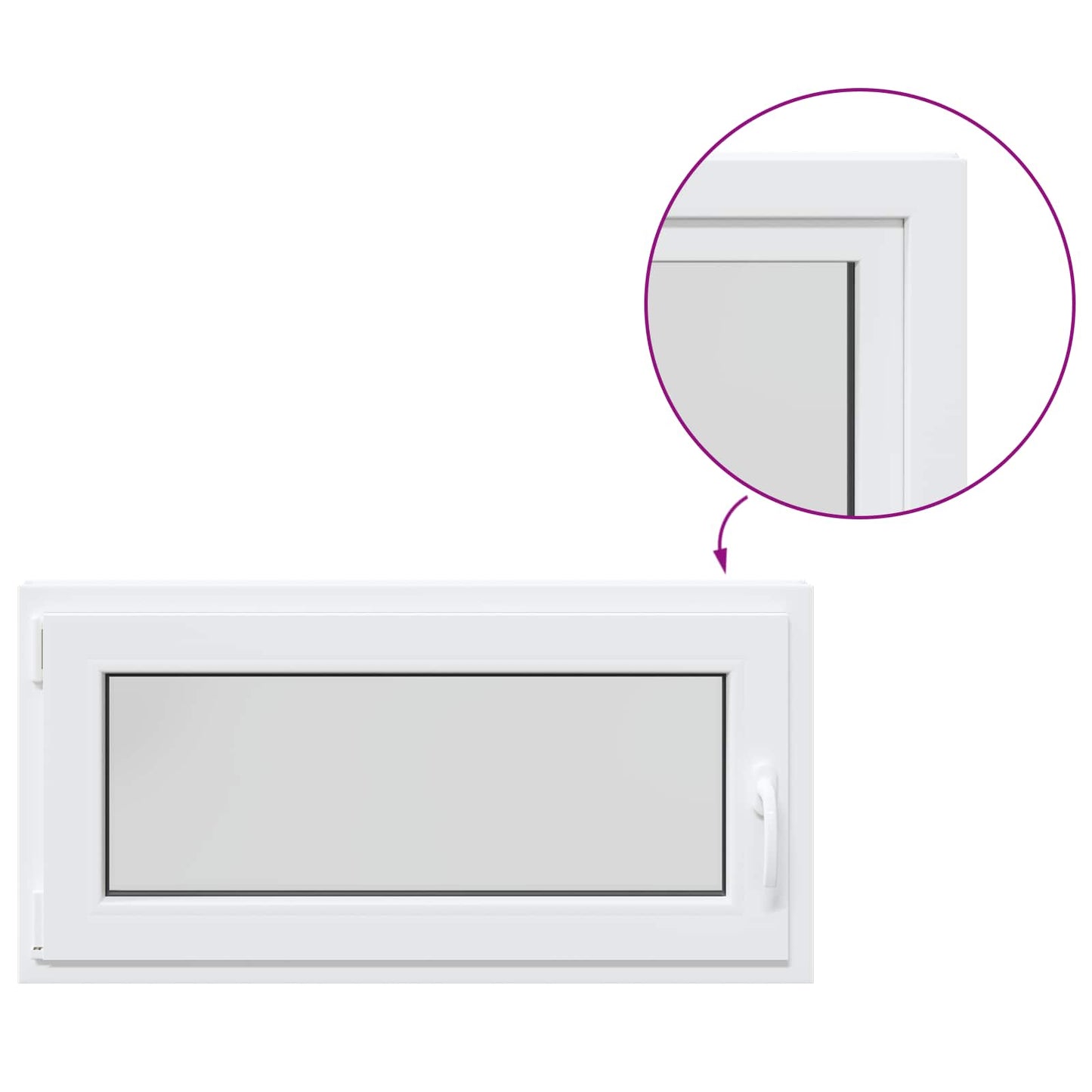 Basement Window Internal Colour White RISOR 105 x 50 cm