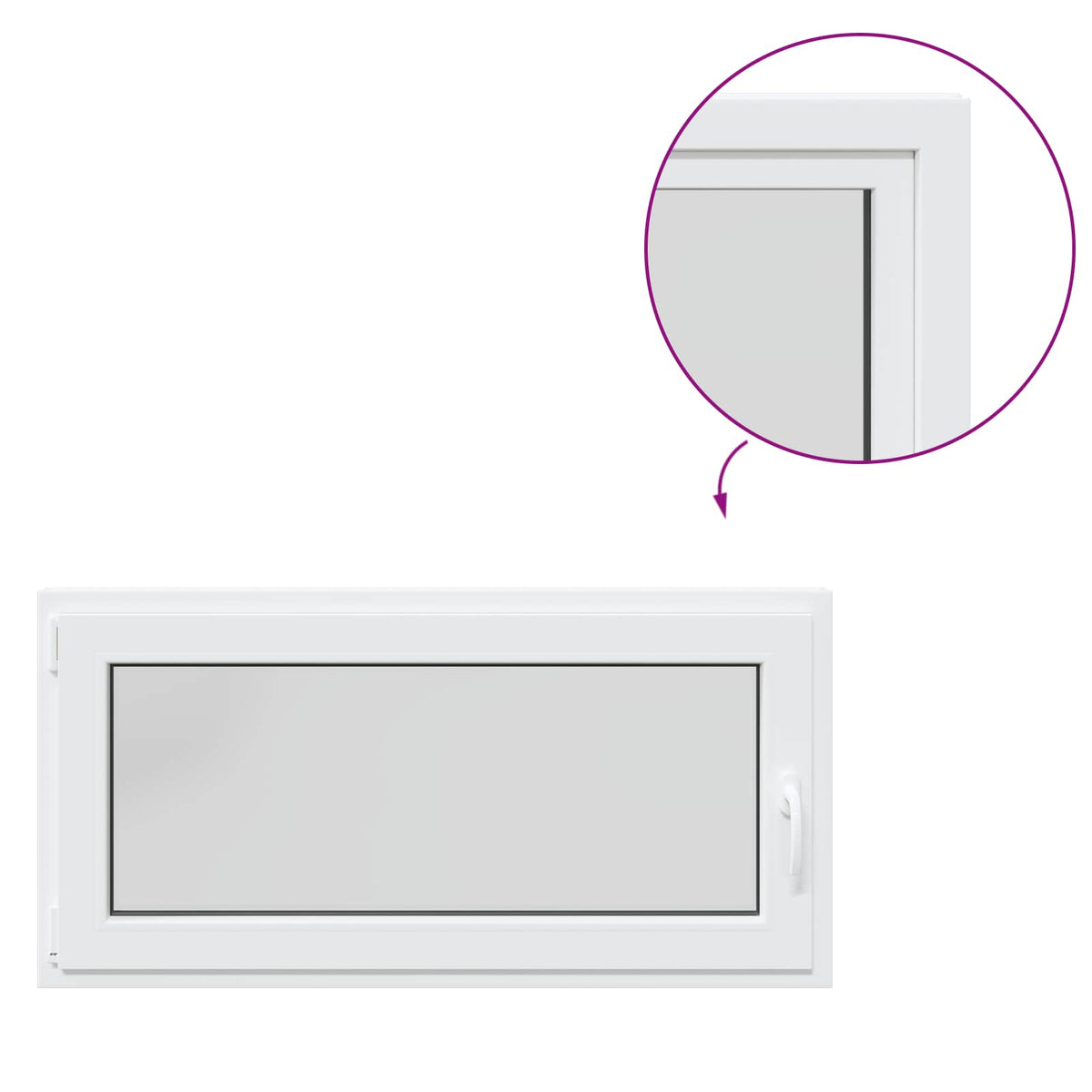 Basement Window Internal Colour White RISOR 120 x 50 cm