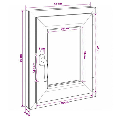Basement Window RISOR 50 x 55 cm PVC and Glass