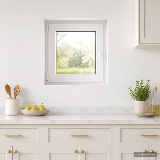 Basement Window Internal Colour White RISOR 55 x 55 cm
