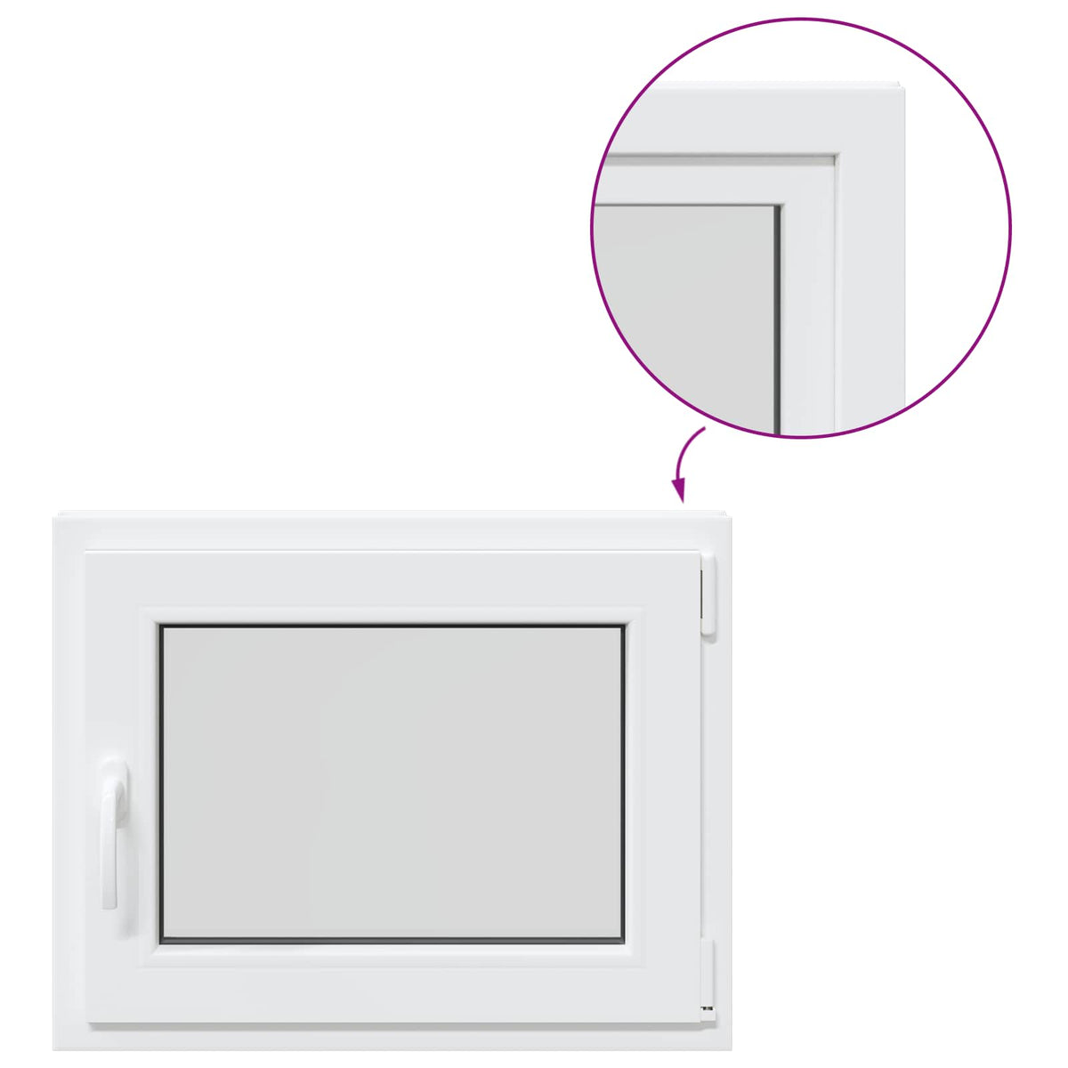 Basement Window Internal Colour White RISOR 75 x 55 cm