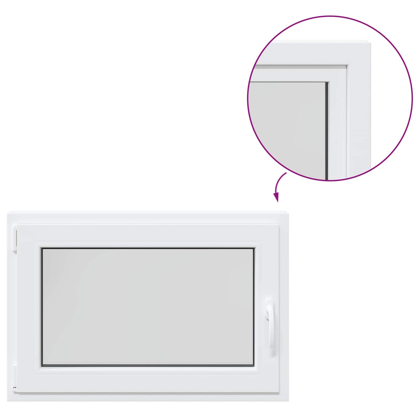 Basement Window RISOR 90 x 55 cm PVC and Glass