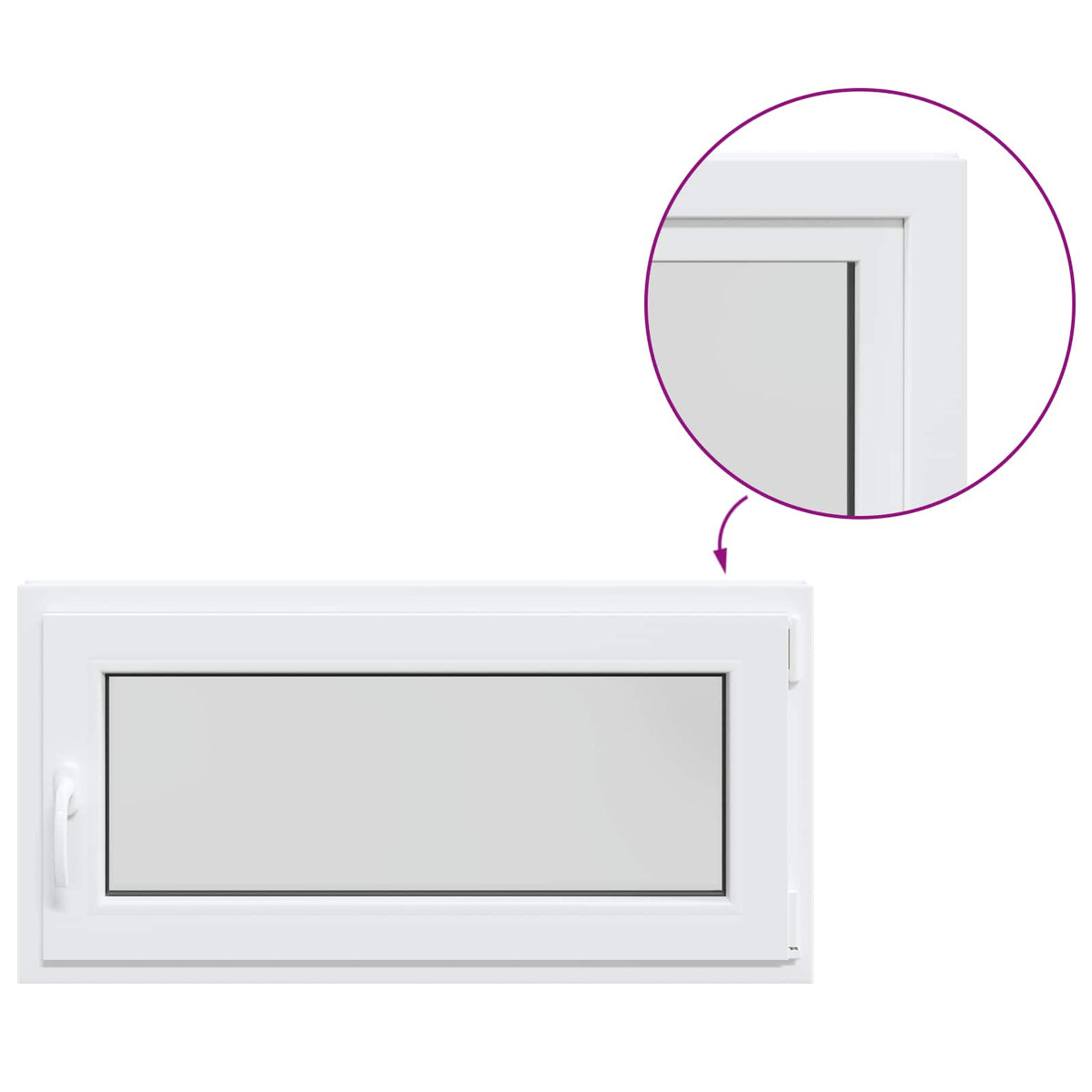 Basement Window Internal Colour White RISOR 105 x 55 cm