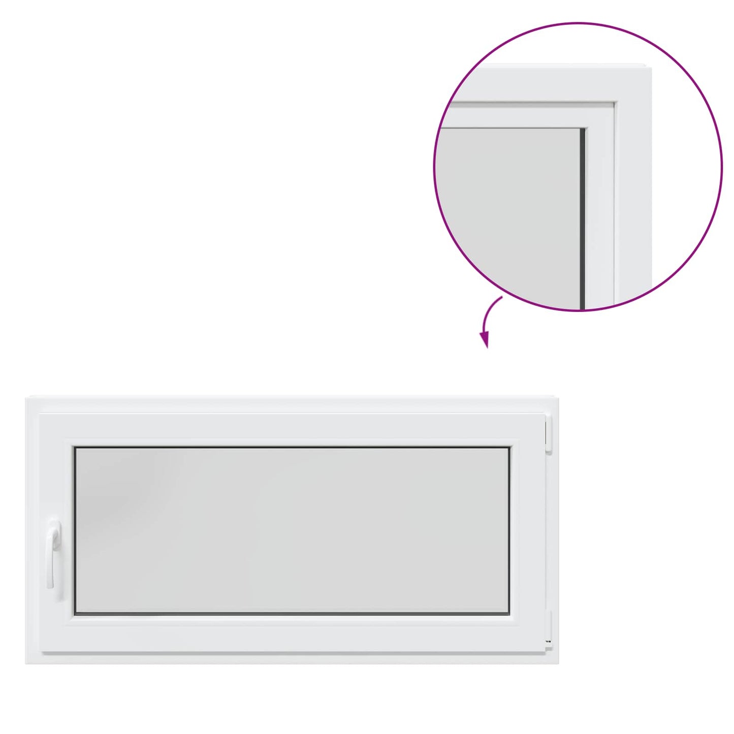Basement Window RISOR 120 x 55 cm PVC and Glass