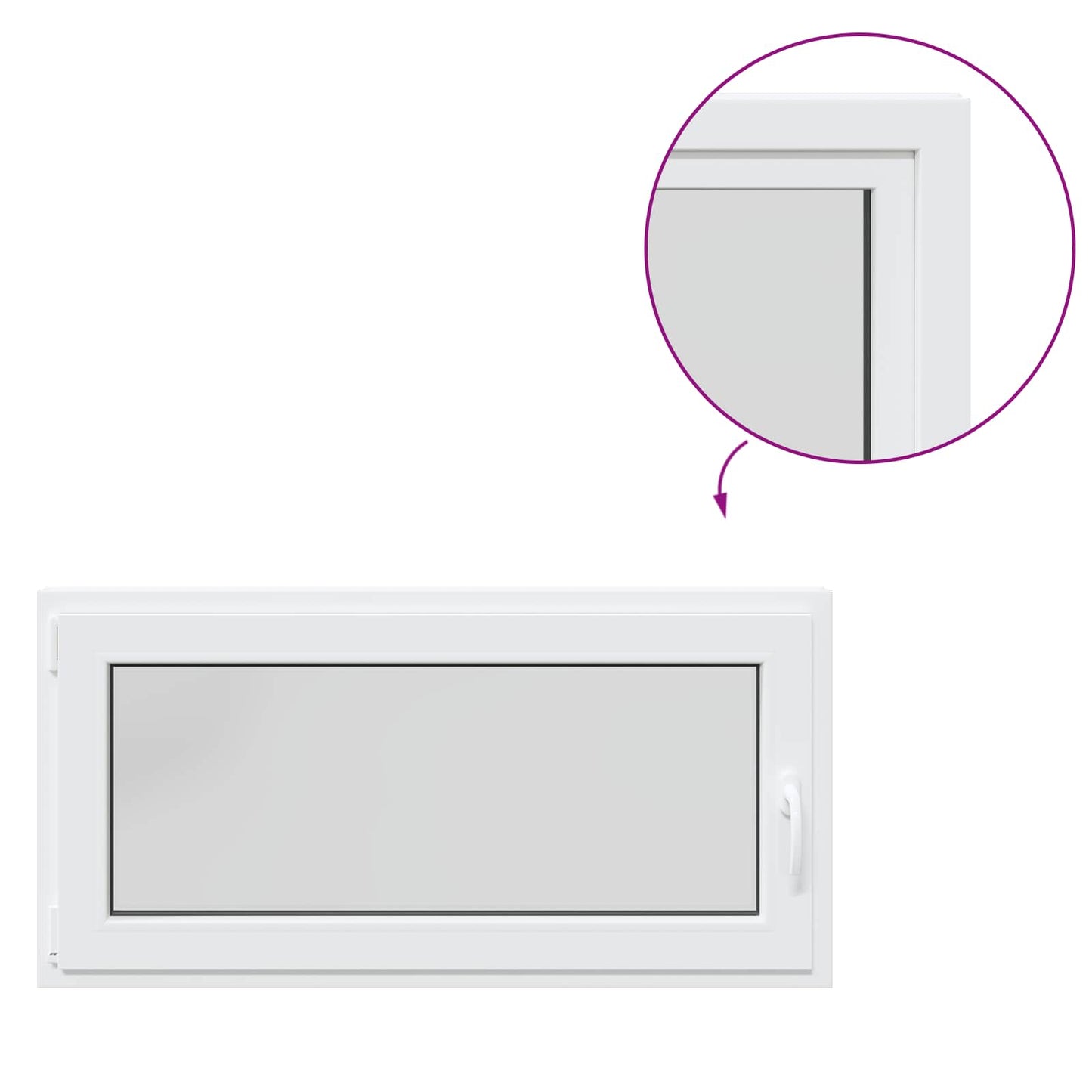 Basement Window RISOR 120 x 55 cm PVC and Glass