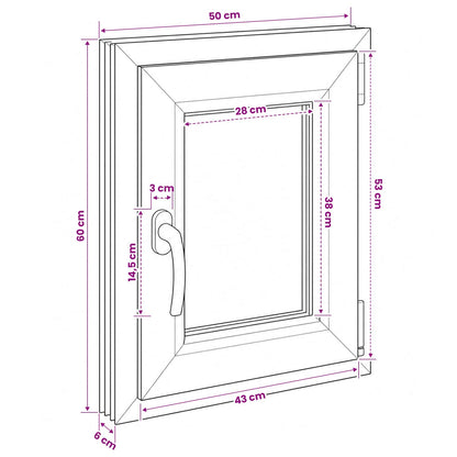 Basement Window RISOR 50 x 60 cm PVC and Glass