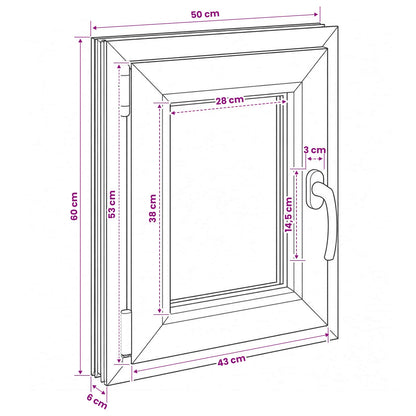Basement Window RISOR 50 x 60 cm PVC and Glass