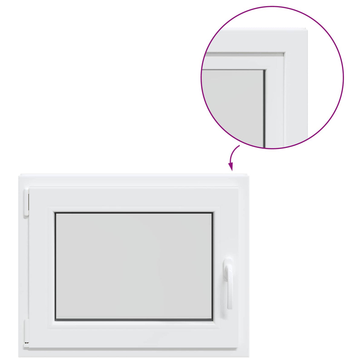 Basement Window Internal Colour White RISOR 70 x 60 cm