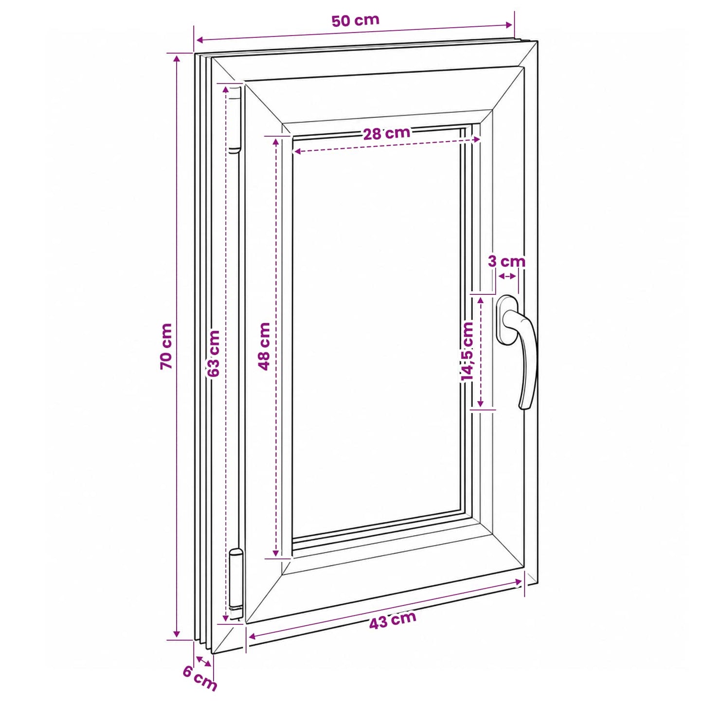 Basement Window RISOR 50 x 70 cm PVC and Glass