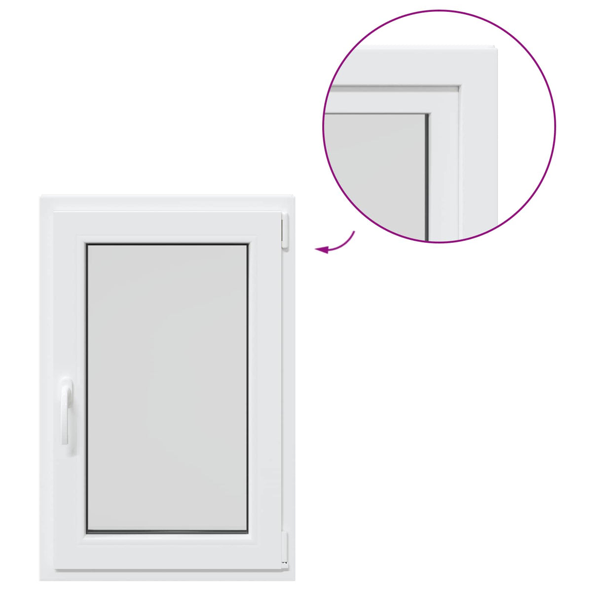 Basement Window Internal Colour White RISOR 50 x 100 cm