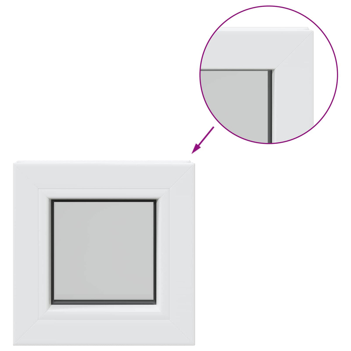 Cellar Window Internal Colour White RISOR 35 x 35 cm