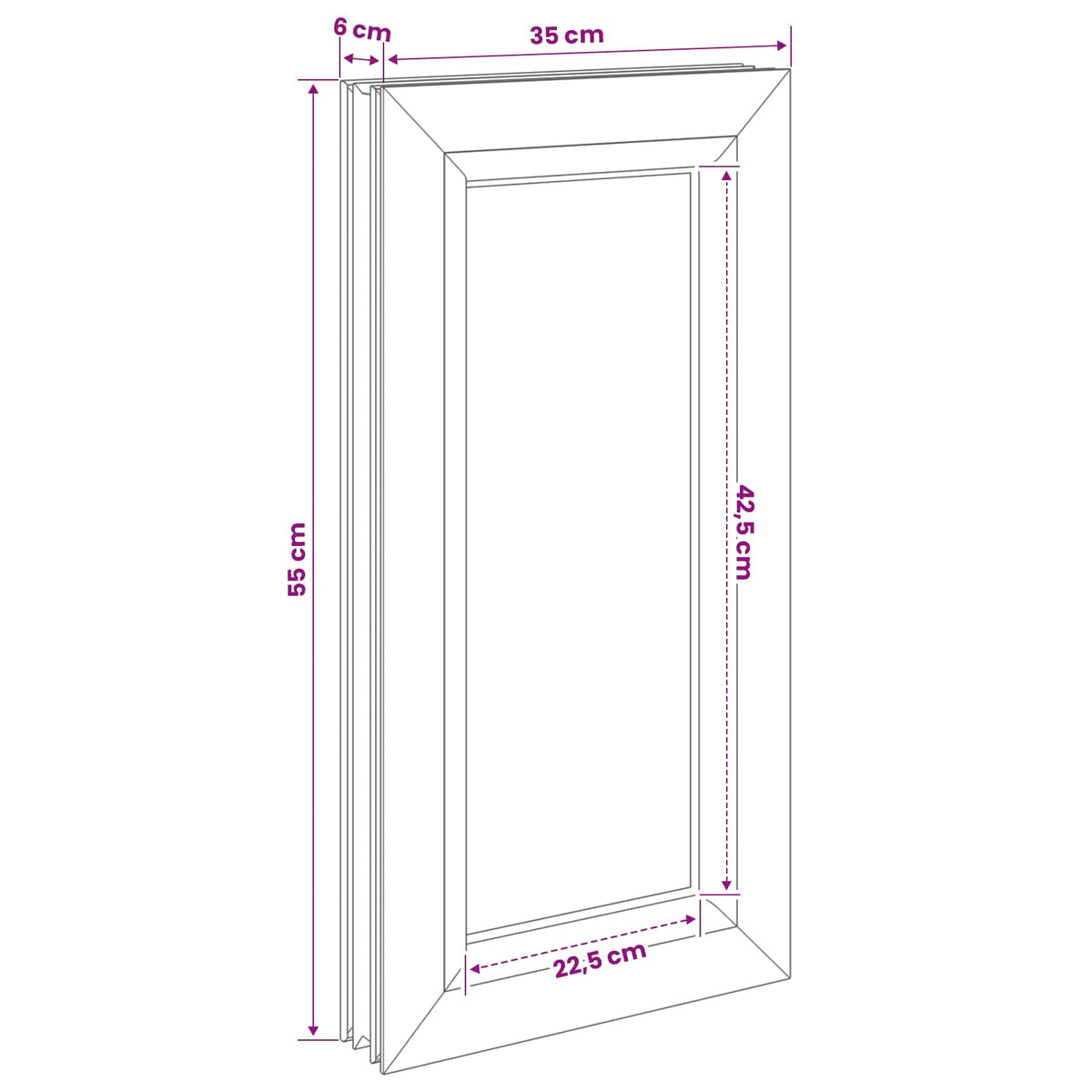 Cellar Window Internal Colour White RISOR 35 x 55 cm