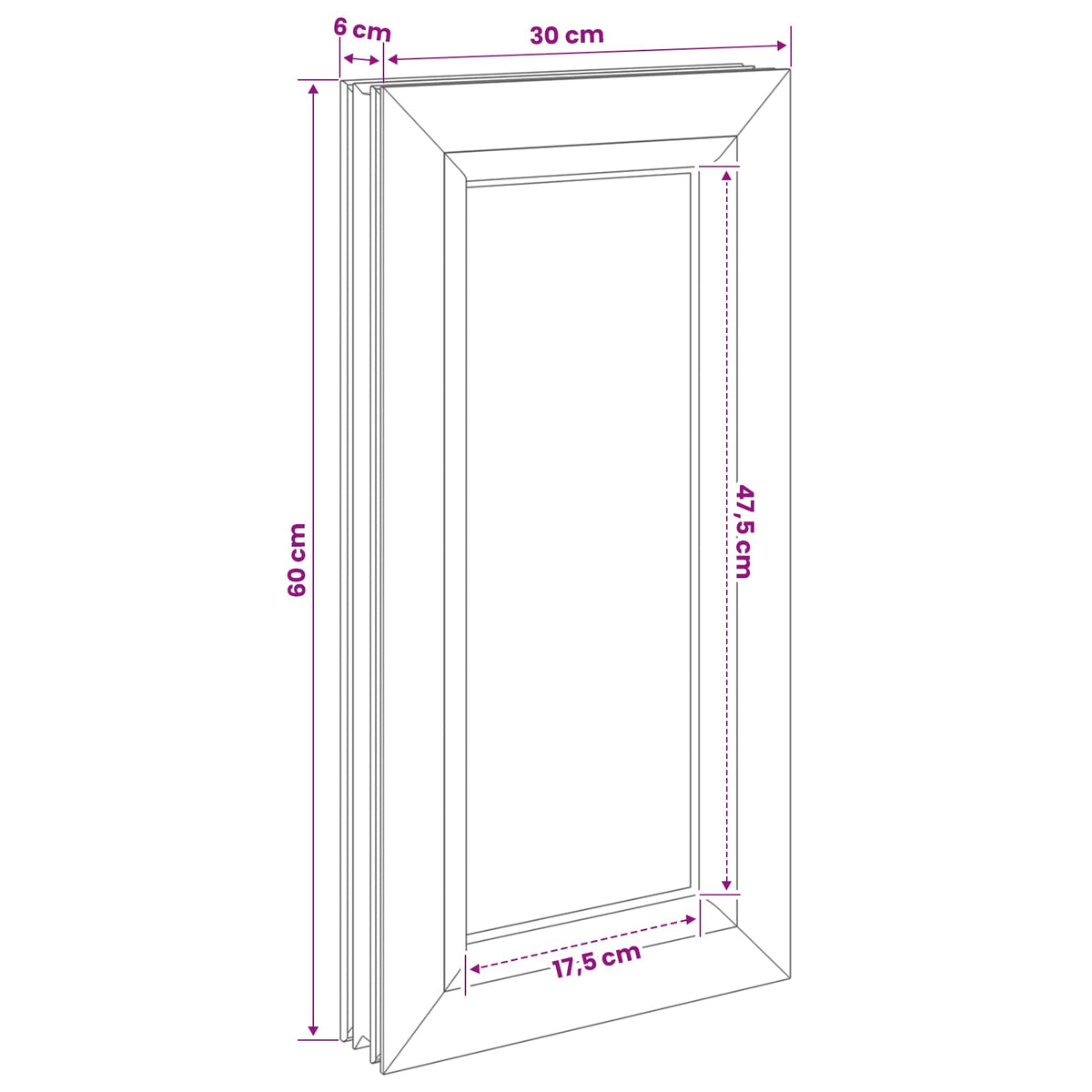 Cellar Window Internal Colour White RISOR 30 x 60 cm