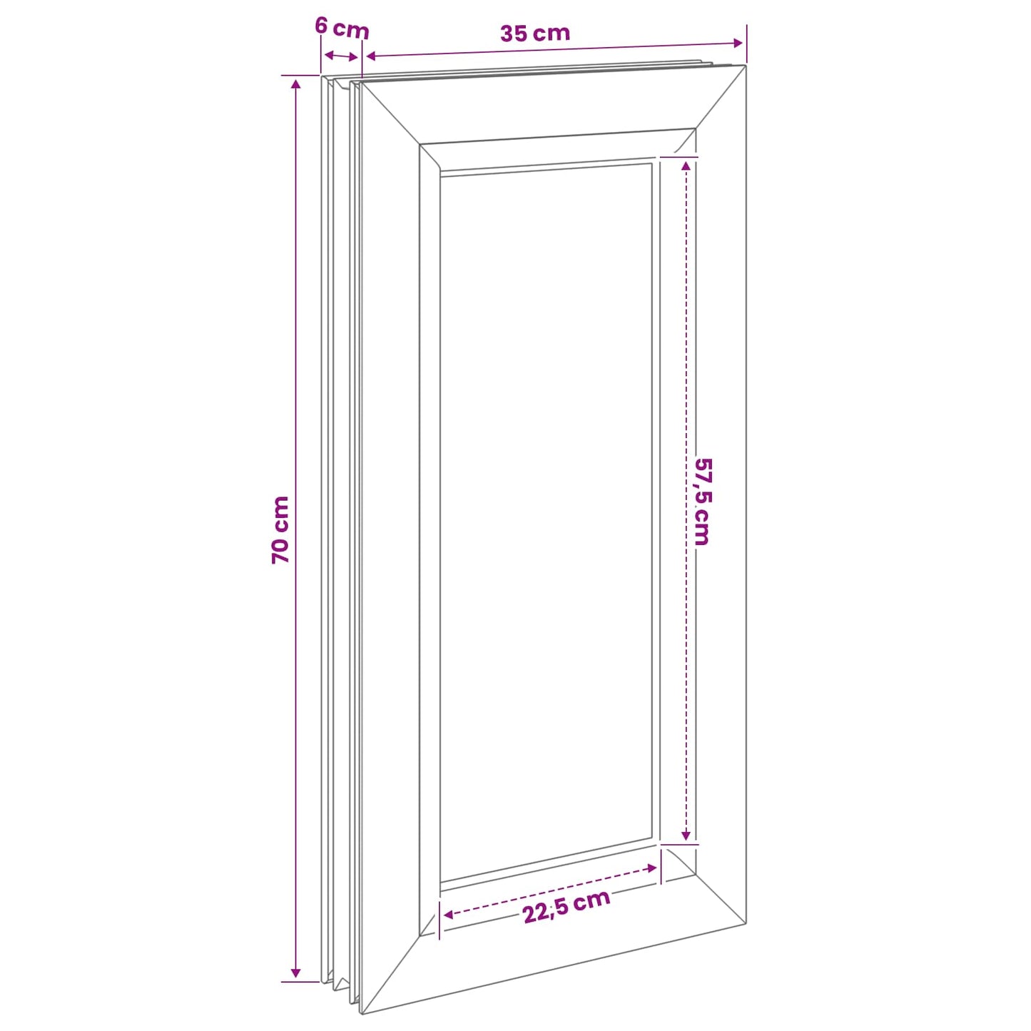 Cellar Window Internal Colour White RISOR 35 x 70 cm