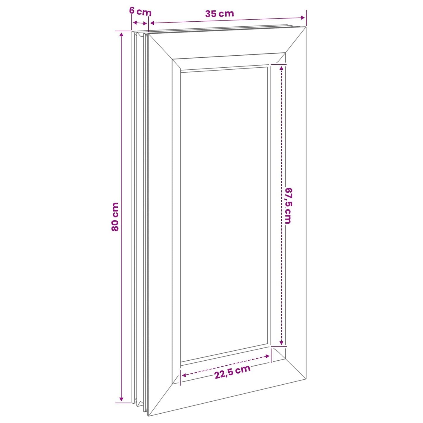 Cellar Window Internal Colour White RISOR 35 x 80 cm