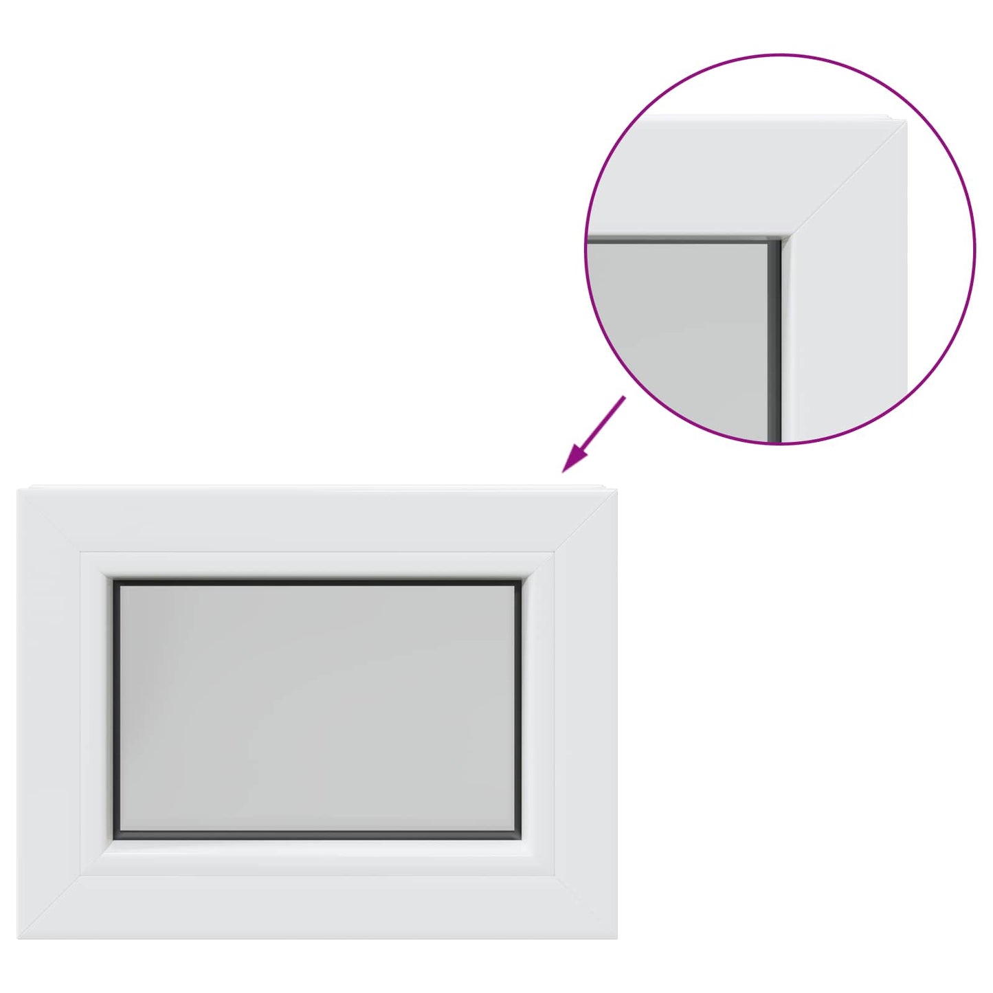 Cellar Window Internal Colour White RISOR 40 x 30 cm