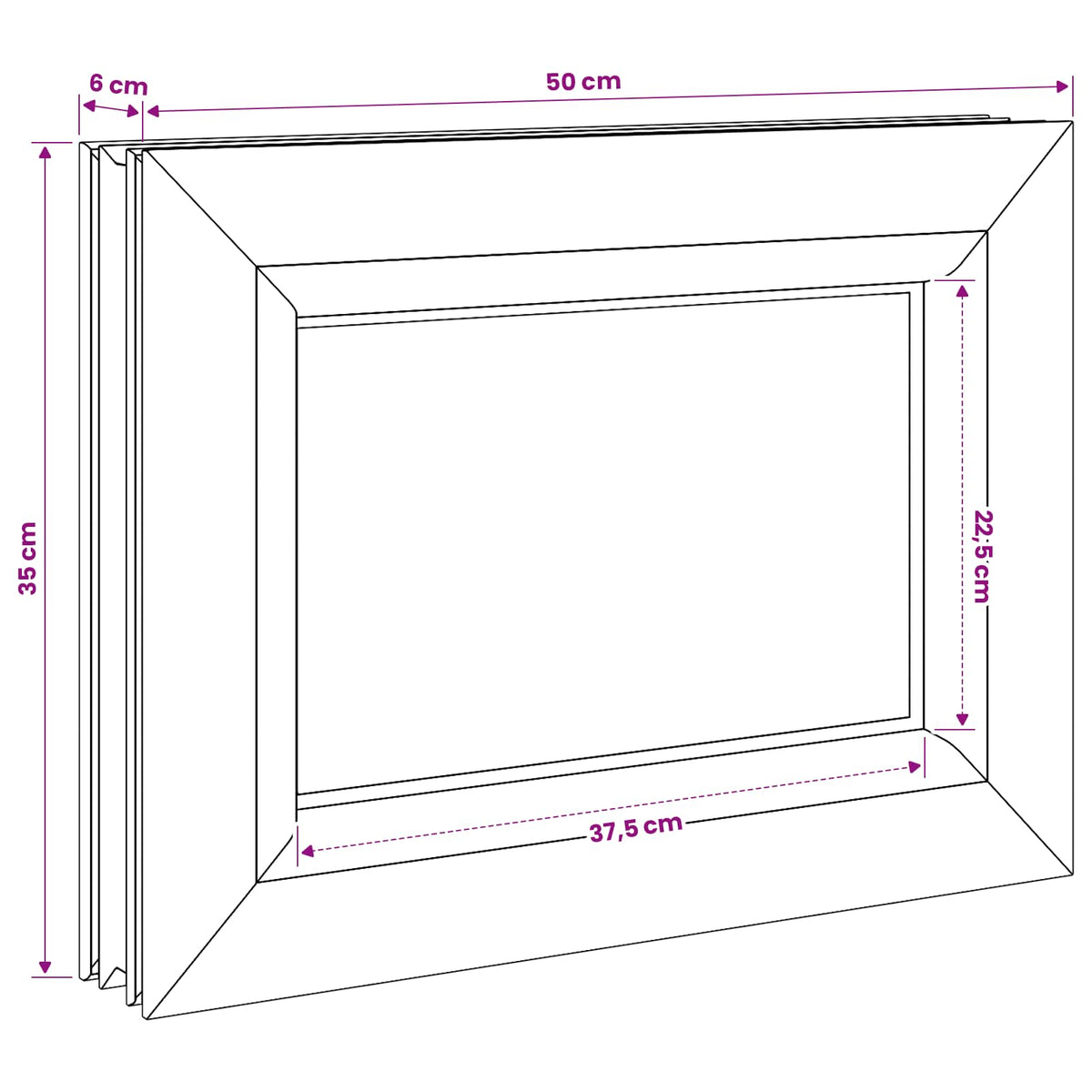 Cellar Window Internal Colour White RISOR 50 x 35 cm
