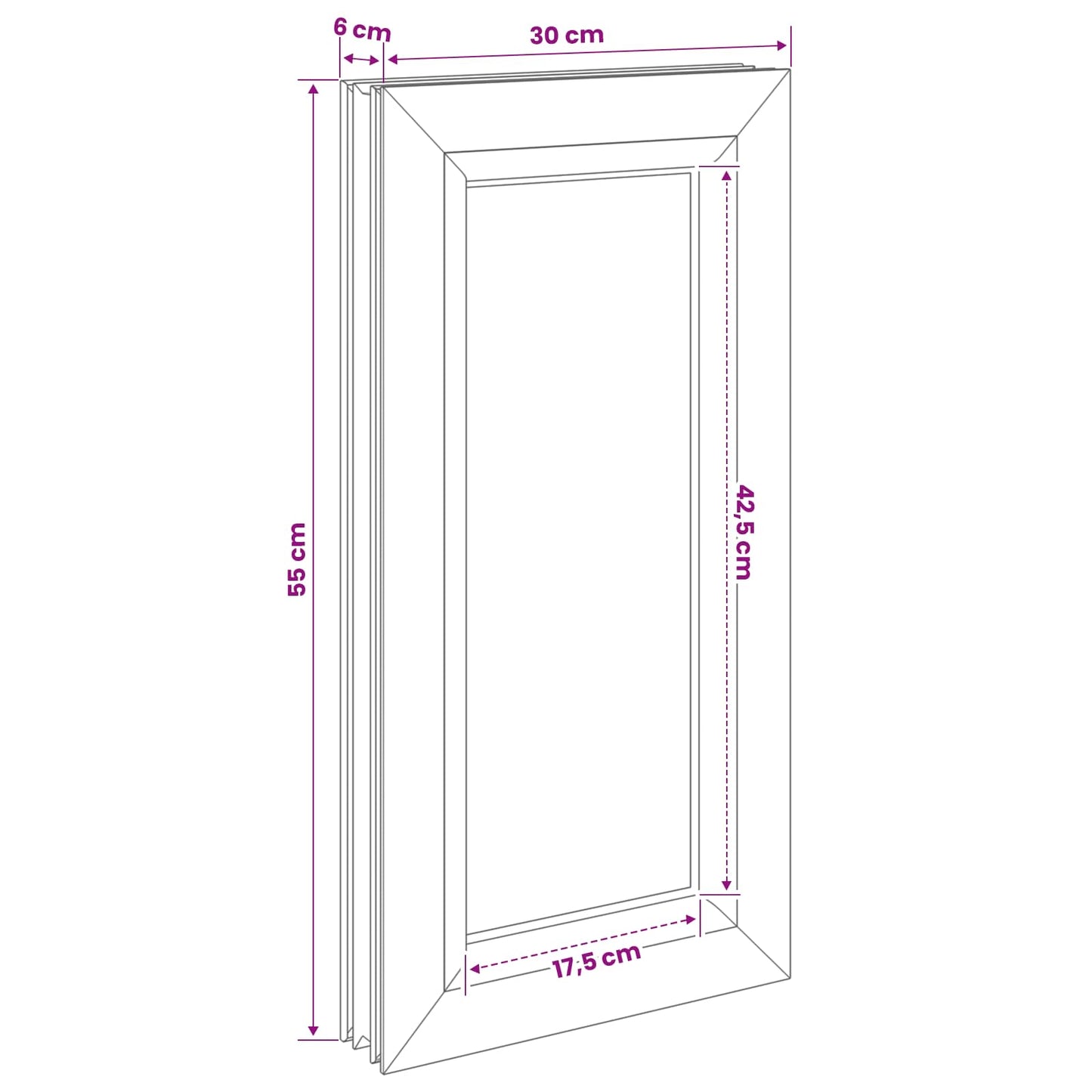 Cellar Window Internal Colour White RISOR 30 x 55 cm
