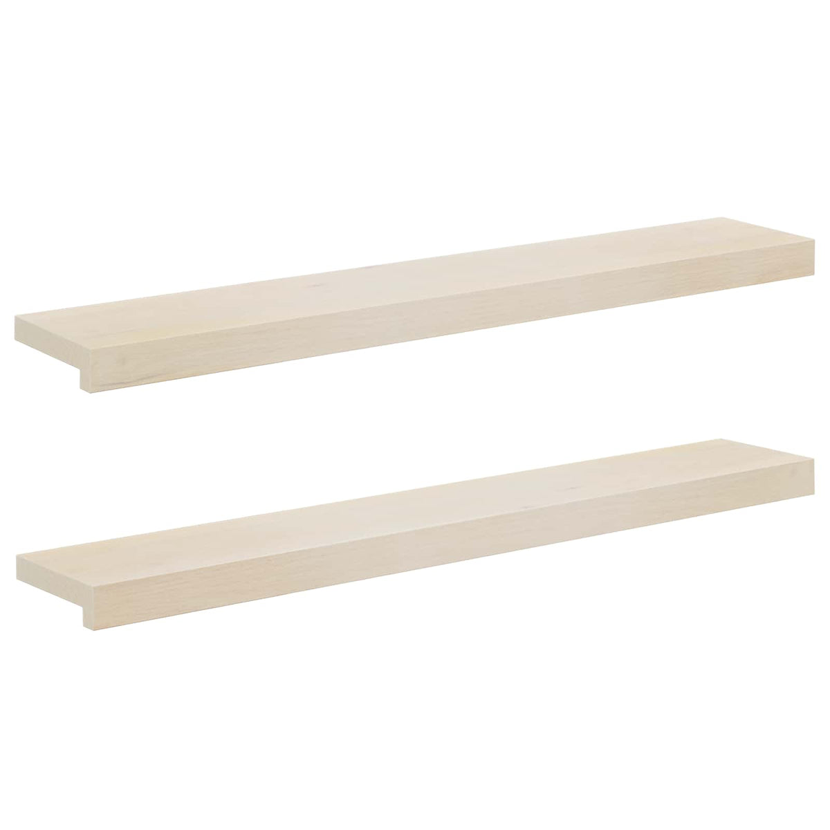 Window Sills 2 pcs White 100 x 20 x 2 cm Solid Oak Wood