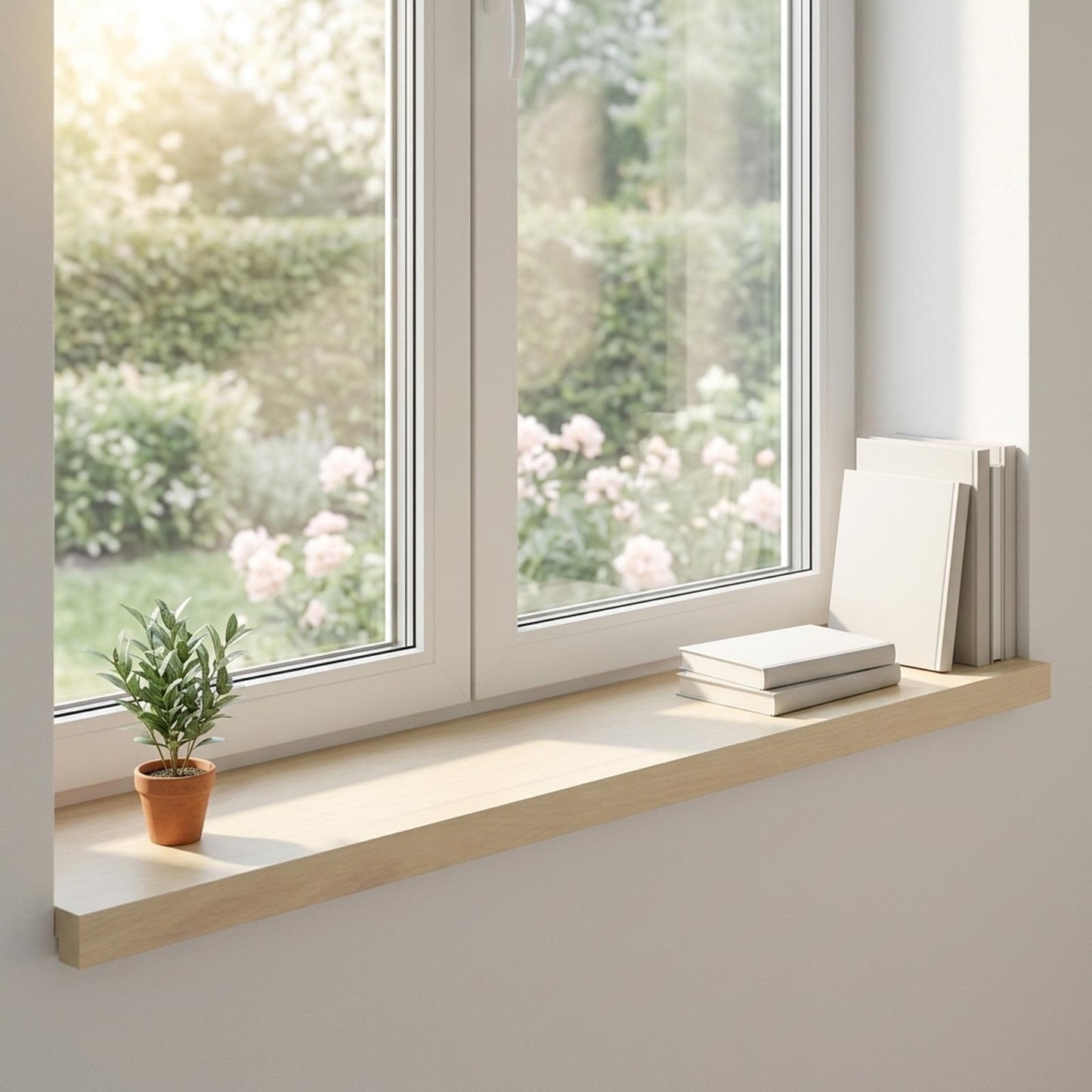 Window Sills 2 pcs White 100 x 25 x 2 cm Solid Oak Wood