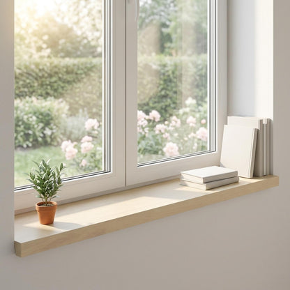 Window Sills 2 pcs White 100 x 25 x 2 cm Solid Oak Wood