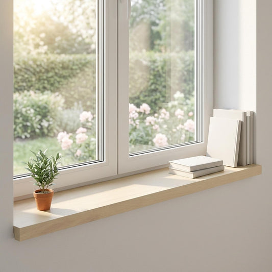Window Sills 2 pcs White 80 x 30 x 2 cm Solid Oak Wood