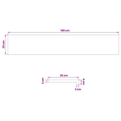 Window Sills 2 pcs White 140 x 25 x 2 cm Solid Oak Wood
