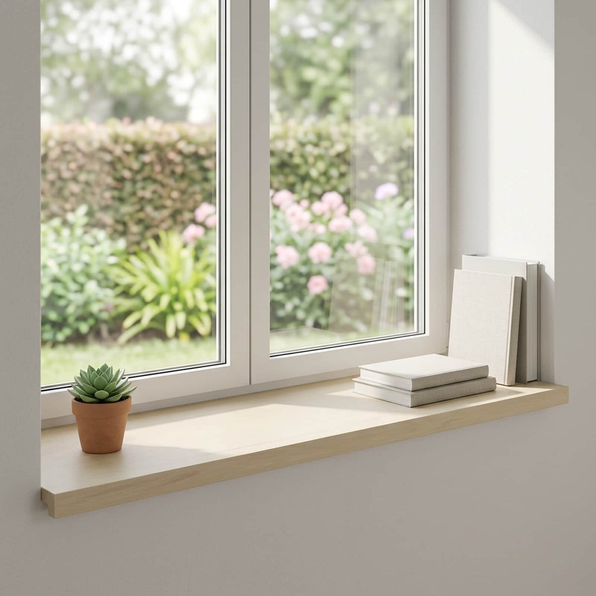 Window Sills 2 pcs White 80 x 40 x 2 cm Solid Oak Wood