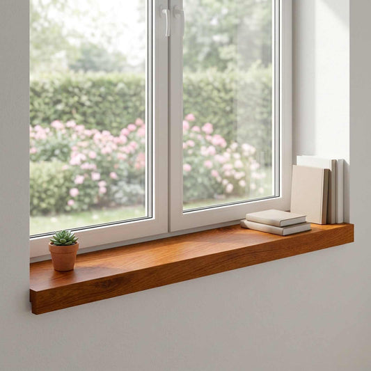 Window Sills 2 pcs Brown 100 x 20 x 2 cm Solid Oak Wood